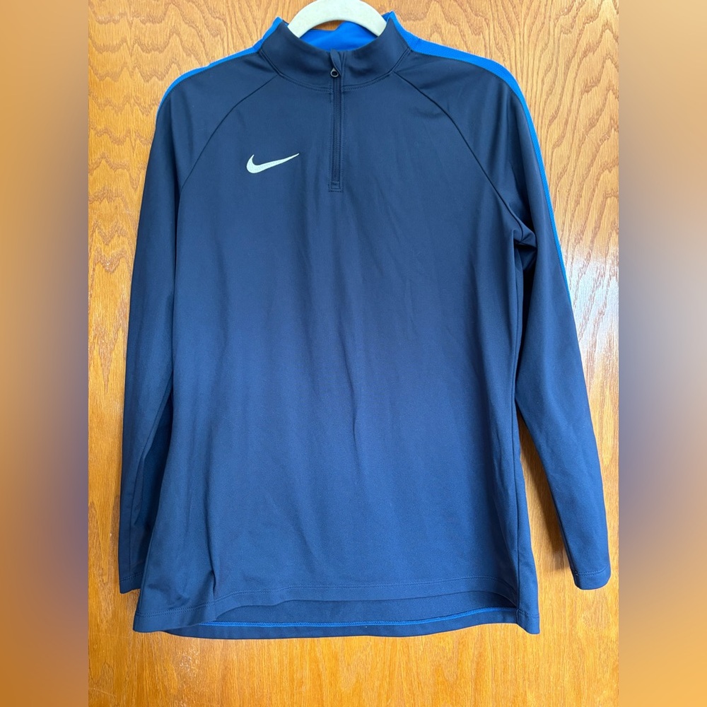 Nike Dri Fit Pullover Jacket Academy 1/4 Zip Navy Blue Track Top Size Large.